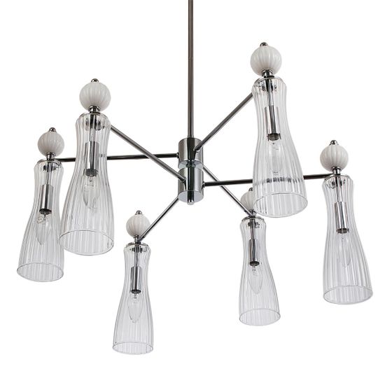 8268/6 NEOCLASSI LN26 160 хром/белый/прозрачный, металл/керамика/стекло Люстра Е14 6*40W 220V EMILY