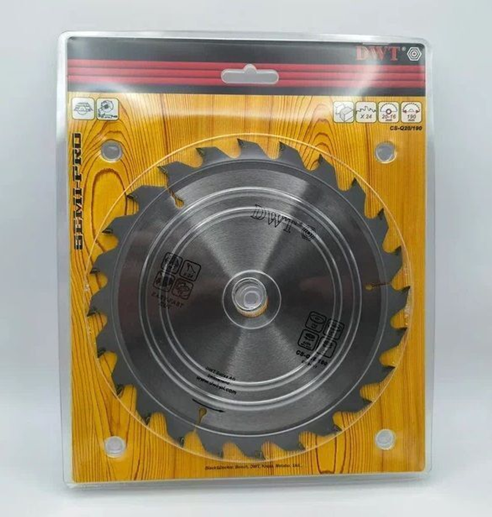 Пильный диск по дереву 190 x 20/16 x 24Т DWT CS-Q20/190