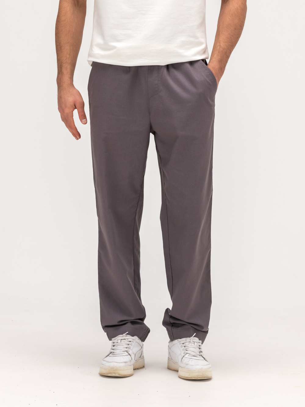 Джоггеры льняные. Графит