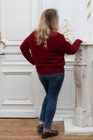 Джемпер Л.Т., 100% шерсть ягнёнка, цвет бордо.