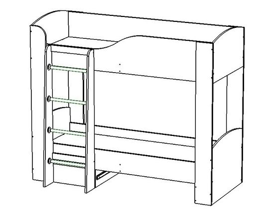 Кровать ЛАВОРО-2   1800-700 /1832*1646*918/ белый / анкор белый