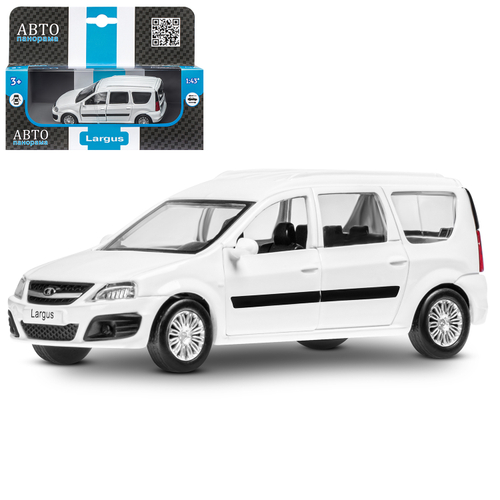 Модель 1:43, LADA LARGUS белая, открываются 2 двери, инерция