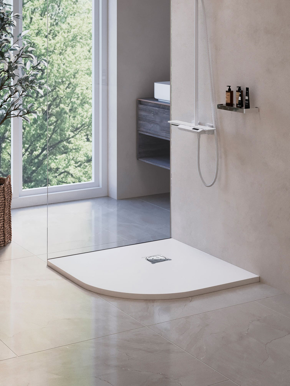 Душевой поддон полукруглый RGW ST/R-W Белый (900x900)