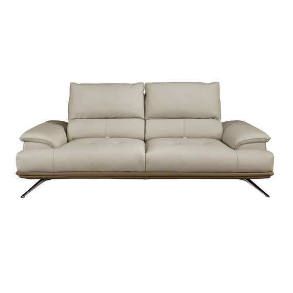 3-местный диван из серо-коричневой кожи, модель 6247