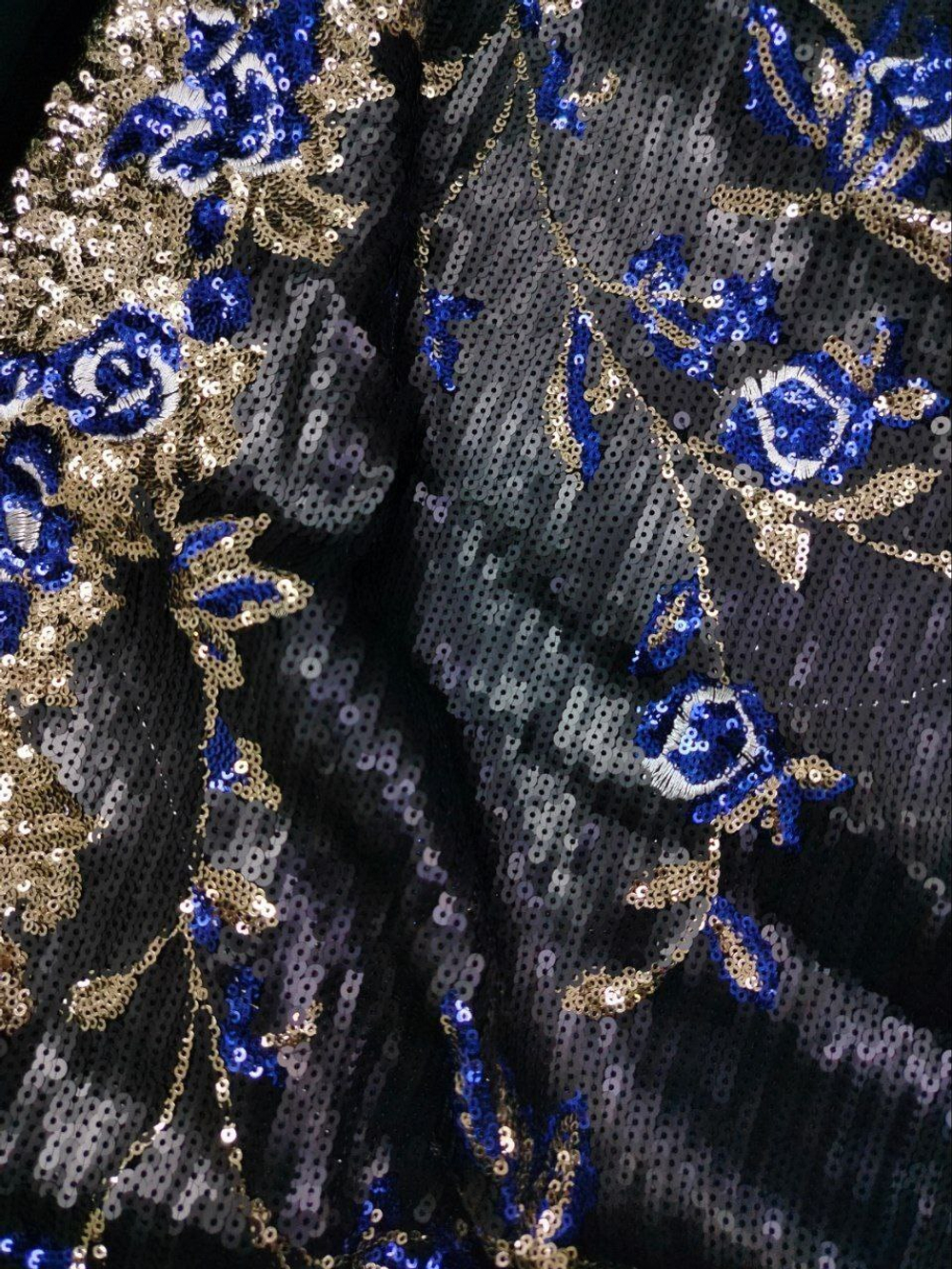 Пайетка на сетке черный купон