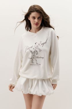 Свитшот с V-образным вырезом кремового цвета