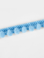 Тесьма декоративная с помпонами, 12 мм, цвет голубой