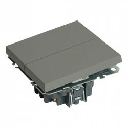 Переключатель перекрестный двухклавишный без рамки Stekker Эмили 50166