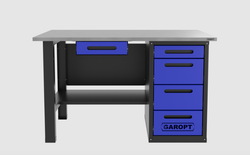 Верстак с ящиком однотумбовый 4 ящика, синий 1400*700 Garopt, GT1400STY1Y4.blue