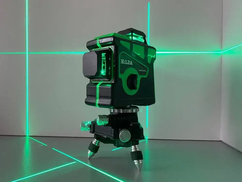 Лазерный уровень/нивелир Hilda 3D 12 линий зеленый луч Хилда