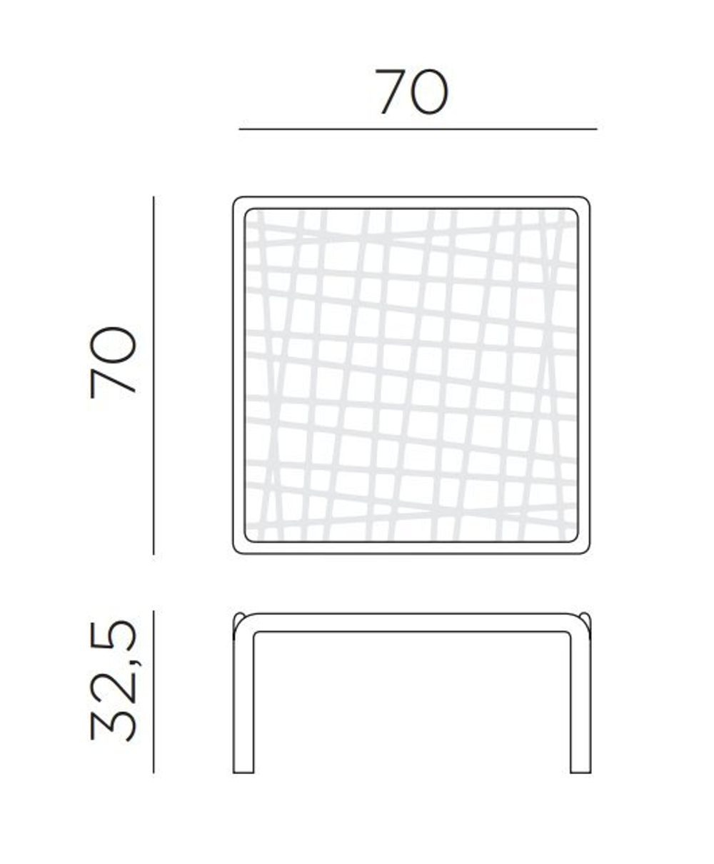 Столик пластиковый кофейный Nardi Komodo Tavolino, тортора