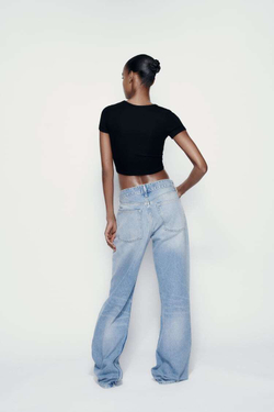 ZARA КОРОТКИЙ ТОП, ЧЕРНЫЙ