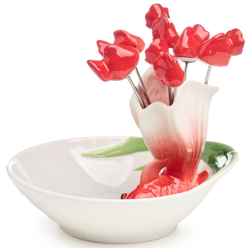 БЛЮДО LEFARD "ЗОЛОТАЯ РЫБКА" 11*12*8 СМ, 6 ВИЛОЧЕК (КОР=18ШТ)