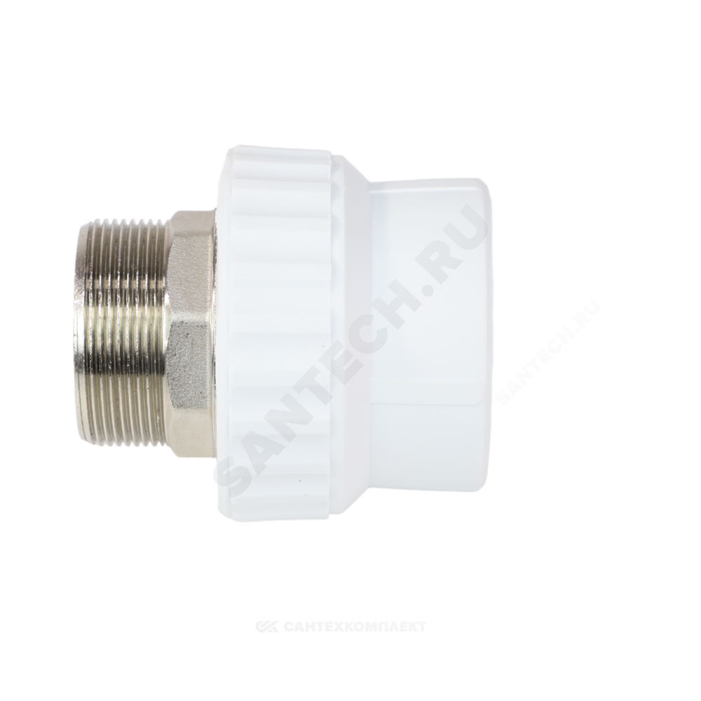 Муфта PP-R комбинированная белая Дн 40х1 1/2" НР под ключ VALFEX 10135240
