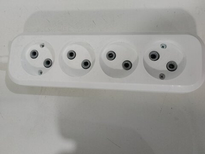 Колодка сетевая для удлинителя 4 гнезда без земли 10А 250В "Велконт" белая