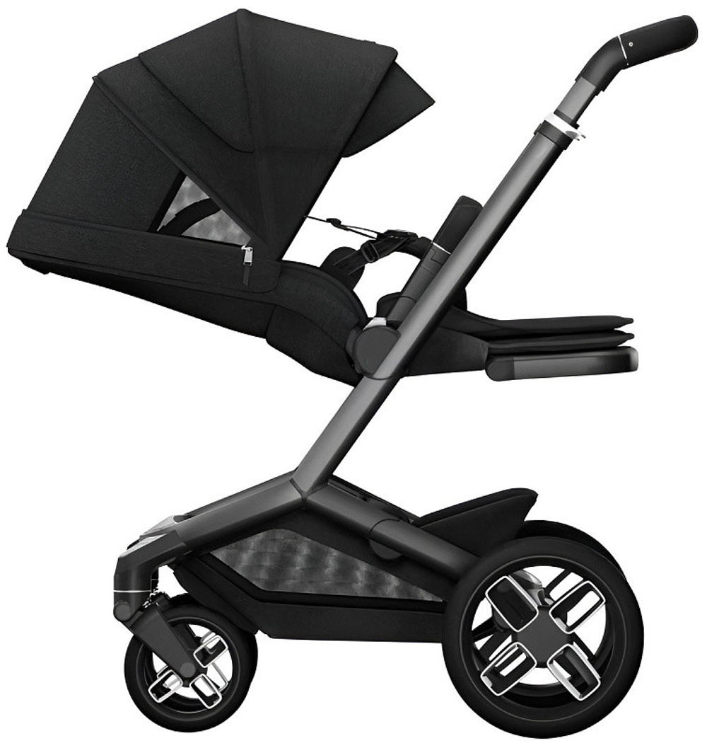 Детская коляска Maxi-Cosi Fame 3 в 1 с автокреслом CabrioFix Essential graphite Twillic Black/Черный