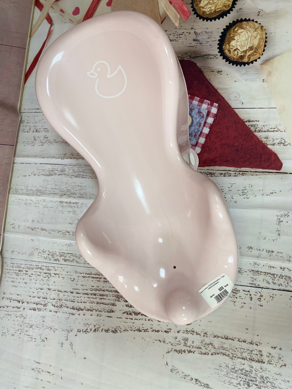 Горка в ванну УТОЧКА антискольз. (Tega) (светло-розовый) DK-003-130