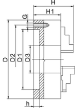 Патрон токарный 7100-0045 ф400 3-х кулачковый I-QSC