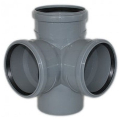 ПП Крестовина канализационная серая 110х110х110х90 2-х плоскостная