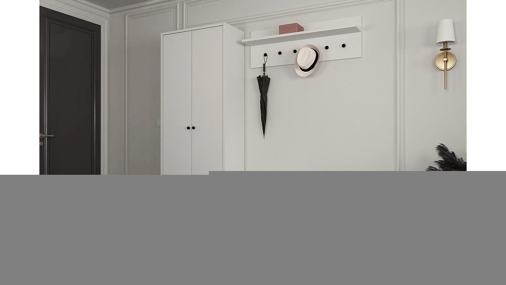 Прихожая Билли 13 Белый Фасадный 0101 196*40*161 см, Белый   Фиеста