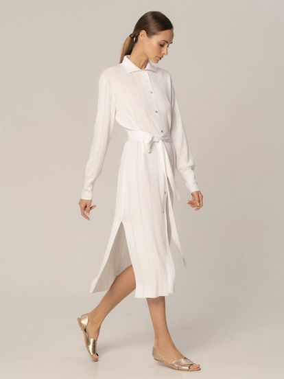 Женское платье белого цвета из вискозы - фото 2
