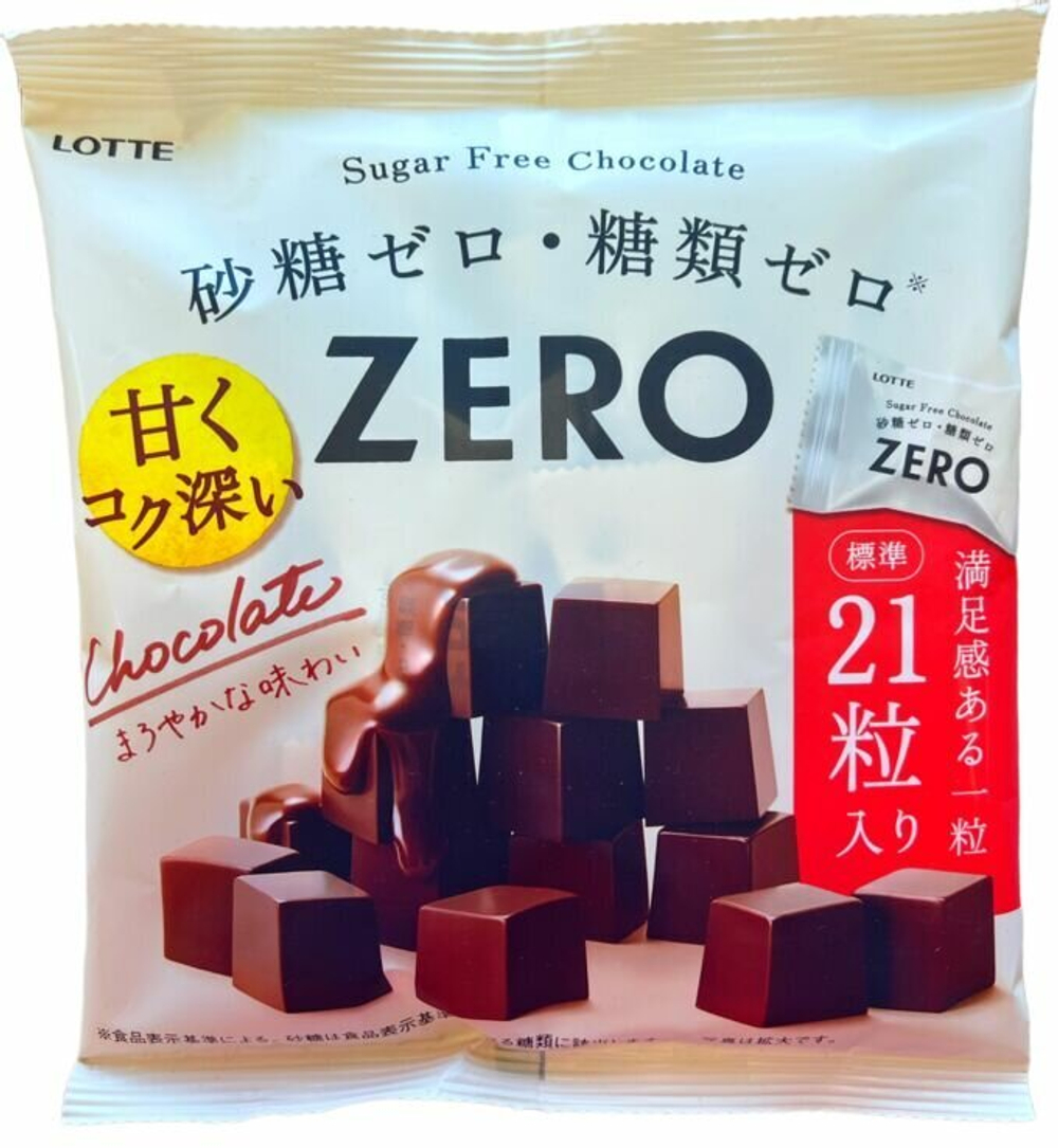 Шоколад Zero без сахара, семейная пачка Lotte, 84 гр