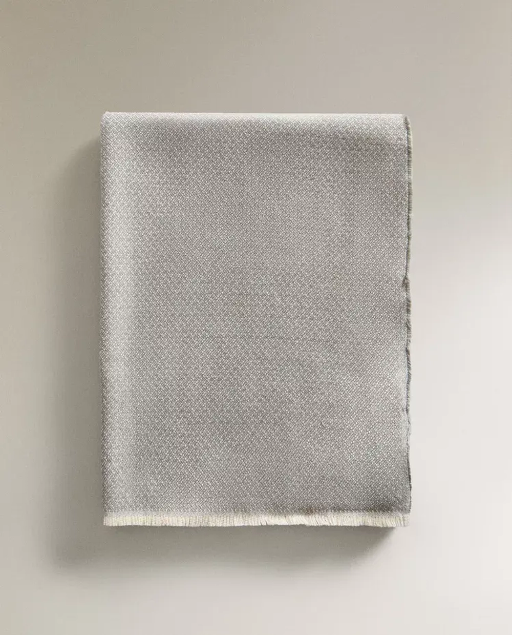 ZARA HOME ПЛЕД С ГЕОМЕТРИЧЕСКИМ УЗОРОМ, СЕРЫЙ