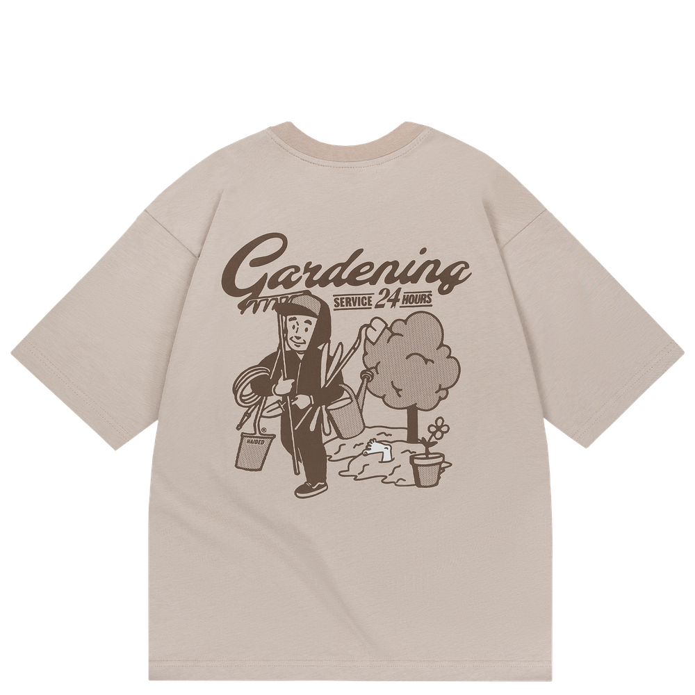 Футболка HAIDED GARDENING Grey Beige