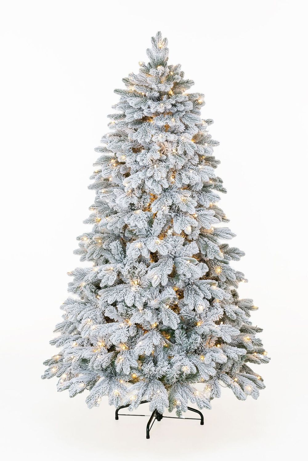 Заснеженная елка с гирляндой «Аляска» (Литая+пвх) 3 м