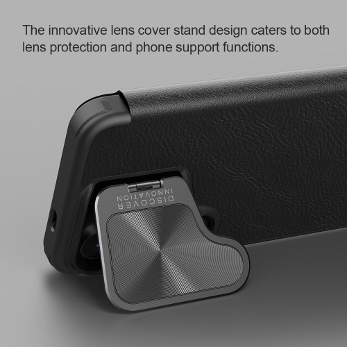 Кожаный чехол книжка с откидной крышкой для камеры от Nillkin для Samsung Galaxy S24, серия Qin Prop Leather Case