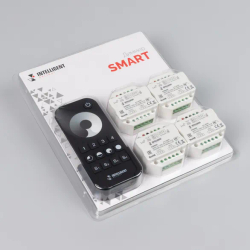 INTELLIGENT ARLIGHT Диммер SMART-SET-TRIAC-601-72-DIM-PD-IN Black (230V, 1x1.5A, x4, ПДУ 10кн, 2.4G) (IARL, IP20 Пластик, 5 лет) 036199