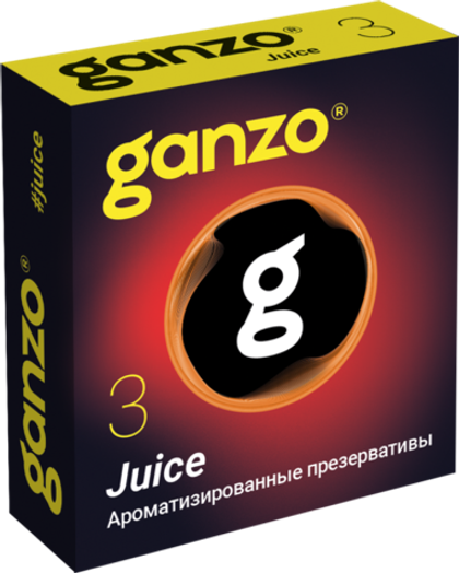 Презервативы GANZO Juice, ароматизированые, латекс, 18 см, 3 шт