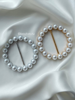 Пряжка жемчуг серебро 40 мм. круглая