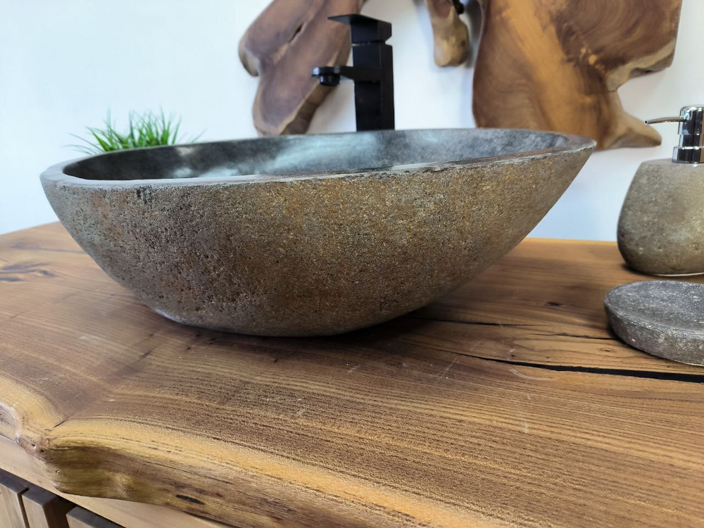 Раковина из речного камня RS-65808 58х42х15 из натурального камня