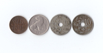 Набор монет. Бельгия 4 шт. 1904,23,39,59 гг. Разные. VF-XF