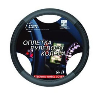 Оплетка на руль круглая C2R -L (40см)- С955L - Экокожа - черный,серый
