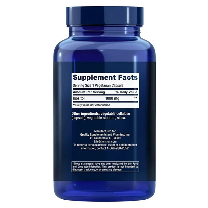 Инозитол, Inositol Caps, 1000 mg, Life extension, 360 вегетарианских капсул 2