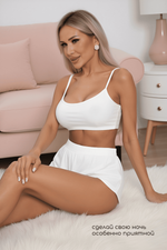 Кроп-топ Шелк вискозы (молочный) Б14507-52М LT Collection