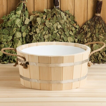 Ушат-шайка 9л. с пластиковой вставкой , веревка