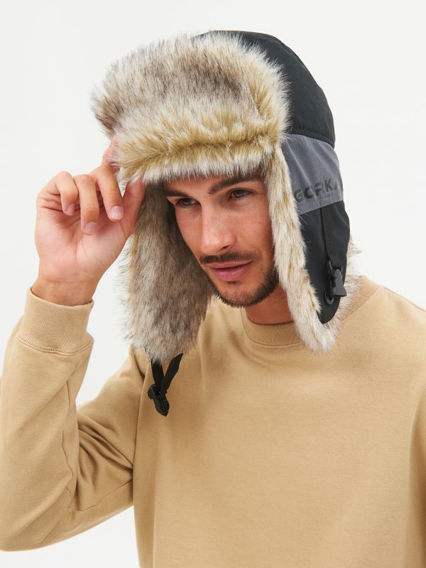 Шапка ушанка зимняя Горка-Люкс ткань Исландия цвет Серый