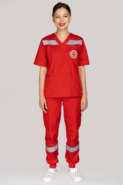 Топ летний женский Скорая помощь MedicLine (V-обр.) цв. КРАСНЫЙ