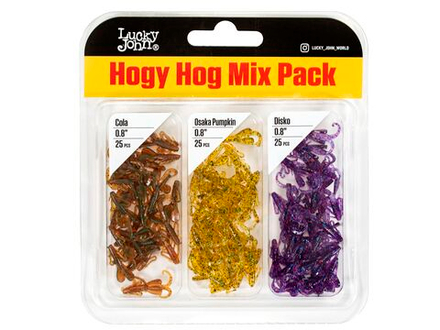 Набор съедобных приманок Lucky John HOGY HOG 0.8in (20 мм), 75 шт.