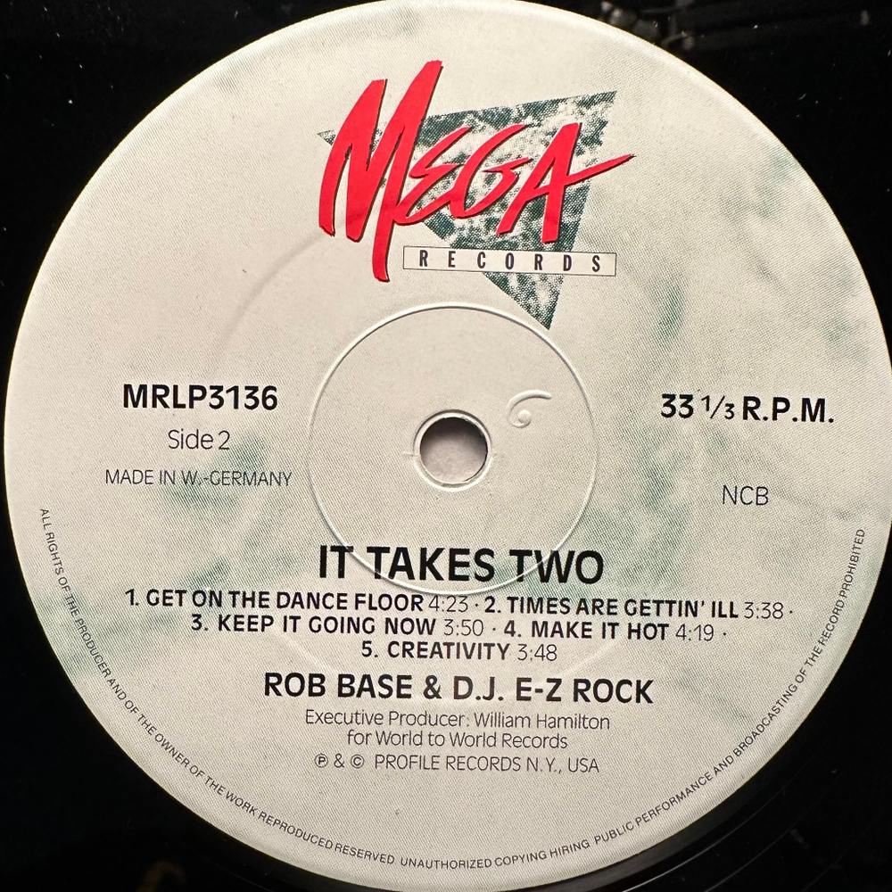 Rob Base & DJ E-Z Rock - It Takes Two (Германия 1988г.)