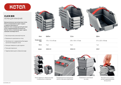 KETER Clickbin 1.3 л, набор лотков для хранения, 4 шт.