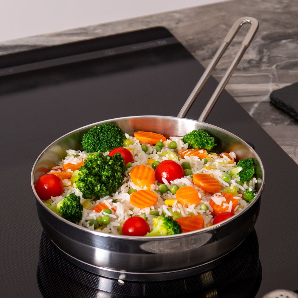 СКОВОРОДА AGNESS PROFESSIONAL 20*5 СМ,1,6 Л ВЫСОКОКАЧЕСТВЕННАЯ НЕРЖ СТАЛЬ 18/10 ИНДУКЦИОННОЕ ДНО