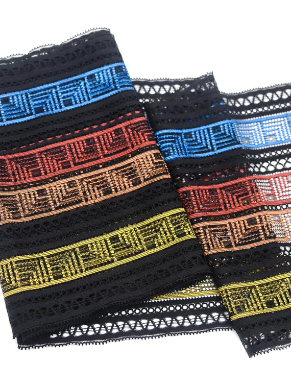 252 Кружево эластичное 19 см, Италия, черный 170