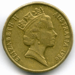 1 доллар 1986 год. Австралия. Год мира. Бронза, диаметр 25 мм. VF-XF