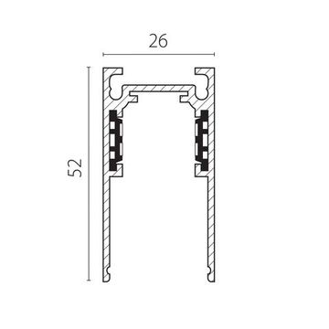 Шинопровод однофазный 4-контактный накладной со стыковочным пазом (Заглушки и декоративный экран в комплекте) 1м 509016P белый Uno Pro Lightstar