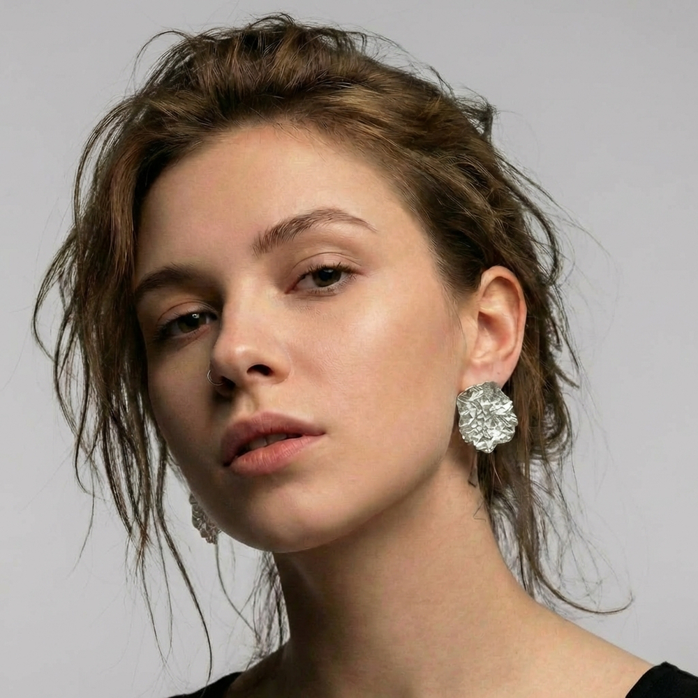 Мятые серьги "Концепт"