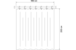 Штора для ванной IDDIS 200x180 см, PE, темно-синий P05PE18i11
